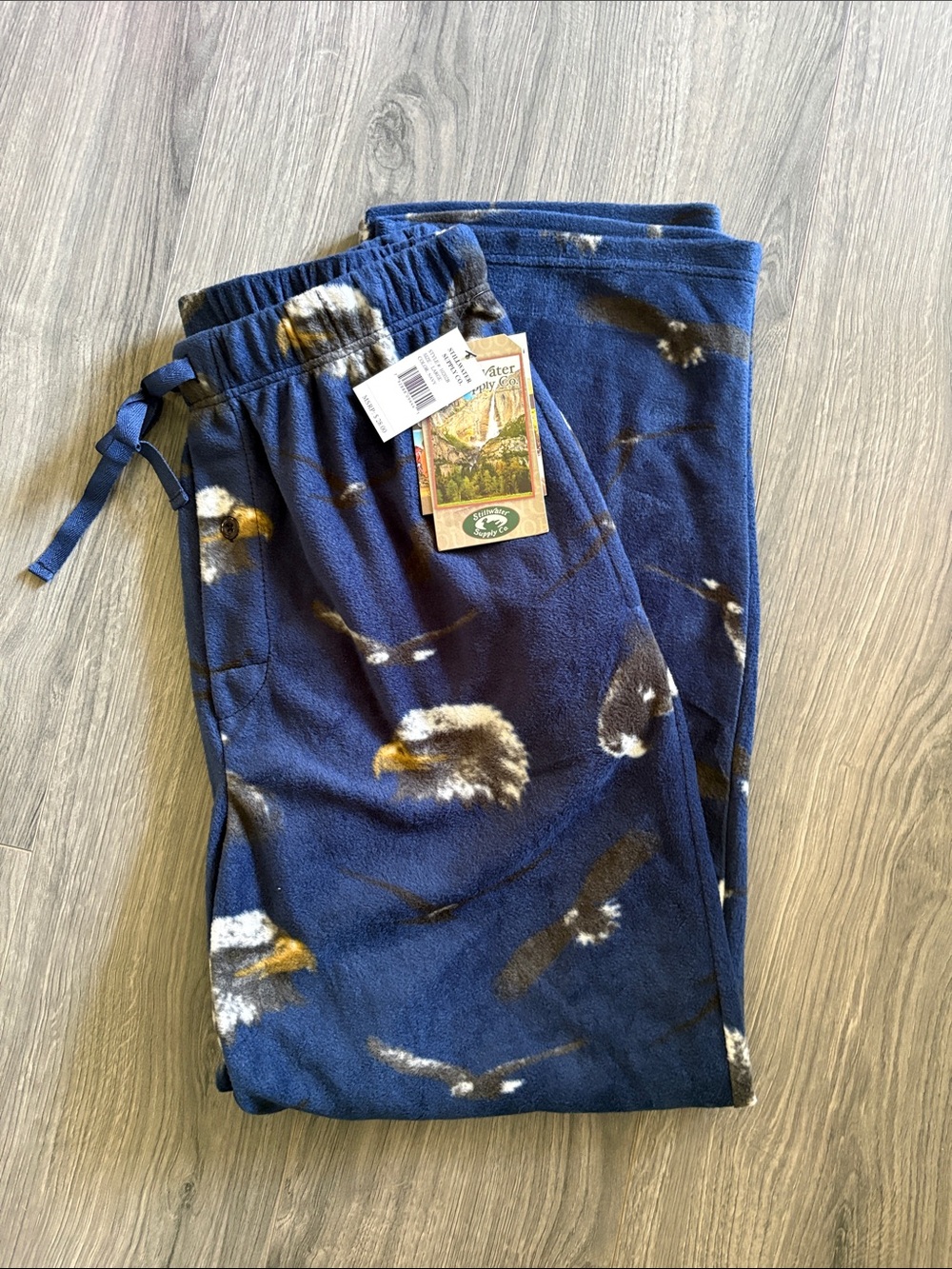 Men's Navy Eagle Print Fleece Joggers